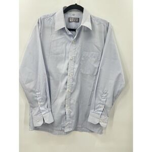 BAROMON Designer Hong Kong Dress Shirt  170/92A 40 Medium blue pinstripe